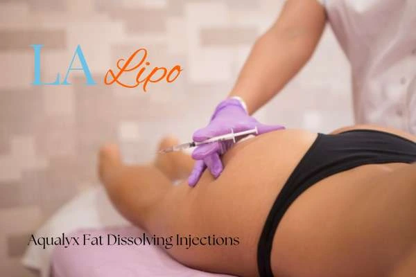 Woman having fat dissolving injections Hampstead Garden Suburb on thighs