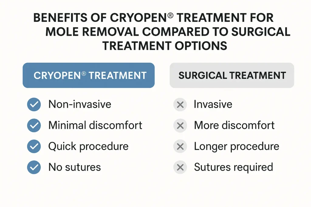 Benefits of facial mole removal Hampstead Garden Suburb - call our team today to book a consultation